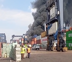 Fire Erupts at Container Terminal Near West Wharf Road, Karachi Port