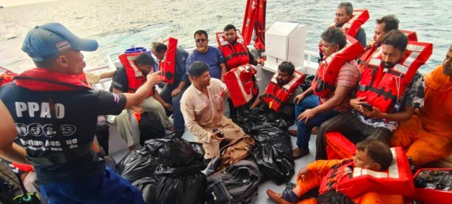 Thai Navy Rescues 16 Crew Members from Sinking Cargo Ship off Phuket