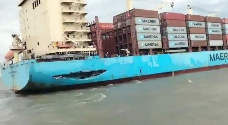 Maersk Container Ship Collides With Feeder Vessel at Chattogram Port — Hull Breached, No Injuries Reported