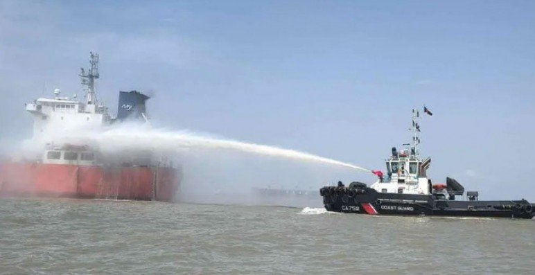 Engine Room Fire on Oil Tanker at Chattogram Port Outer Anchorage Brought Under Control
