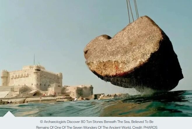Ancient Maritime Wonder Resurfaces: 80-Ton Lighthouse Stones Recovered from Mediterranean Seabed Near Alexandria