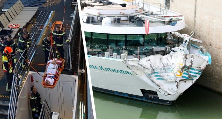 River Cruise Ship Anna Katharina Suffers Damage after Collision at Danube Lock in Vienna