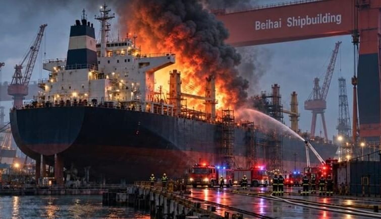 Cargo Vessel Fire at East China Shipyard Kills 25 During Repair Operations