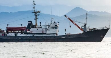 Cargo ship at a Kenyan port highlighting maritime safety regulations and port operations.
