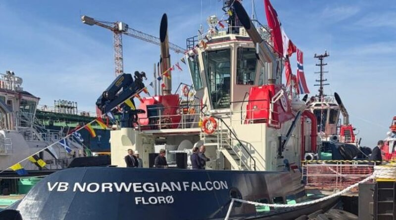 VB Norwegian Falcon 90-tonne bollard pull escort tug built by Sanmar Shipyards for Boluda Towage Norway