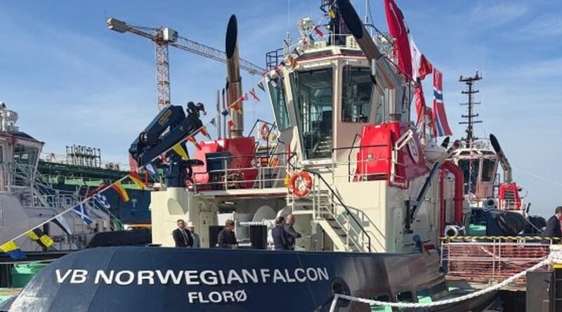 VB Norwegian Falcon 90-tonne bollard pull escort tug built by Sanmar Shipyards for Boluda Towage Norway